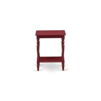 East West Furniture Bf-13-Et Modern End Table With Open Storage Shelf - Wood Nightstand For Small Spaces, Stable And Sturdy Constructed - Burgundy Finish