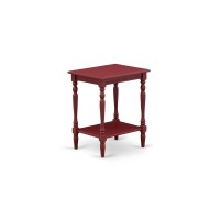 East West Furniture Bf-13-Et Modern End Table With Open Storage Shelf - Wood Nightstand For Small Spaces, Stable And Sturdy Constructed - Burgundy Finish