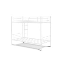 Twin Bunk Bed In Powder Coating White Color