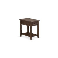 East West Furniture De-07-Et Mid Century Night Stand With 1 Wood Drawer, Stable And Sturdy Constructed - Distressed Jacobean Finish
