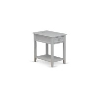 East West Furniture De-14-Et Wood Night Stand For Bedroom With 1 Wooden Drawer, Stable And Sturdy Constructed - Urban Gray Finish