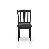 East West Dlc-Blk-W Dublin Chair With Wood Seat In Black Finish - Set Of 2