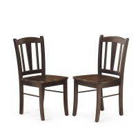 Dlc-Oak-W Dublin Dining Room Chair With Wood Seat - Set Of 2