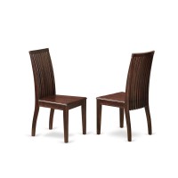 East West Furniture Dmip3-Mah-W 3 Piece Dropleaf Dining Table Set - Mahogany Wood Table And 2 Mahogany Kitchen Table Chairs With Slatted Back - Mahogany Finish
