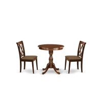 3-Pc Dining Room Set - 2 Wooden Chairs - 1 Dining Room Table