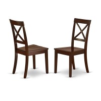 East West Furniture Hbbo5-Mah-W 5 Piece Dining Table Set - Mahogany Small Kitchen Table And 4 Mahogany Kitchen & Dining Room Chairs With X-Back - Mahogany Finish