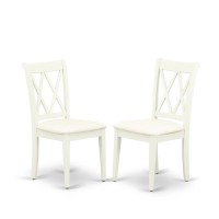 East West Furniture Hbcl3-Lwh-C 3 Piece Table Set - Linen White Small Dining Table And 2 Linen White Kitchen & Dining Room Chairs With Double X-Back - Linen White Finish