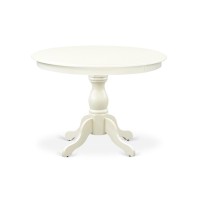 Hbt-Lwh-Tp East West Furniture Modern Dining Room Table With Linen White Color Table Top Surface And Asian Wood Dinette Table Pedestal Legs - Linen White Finish