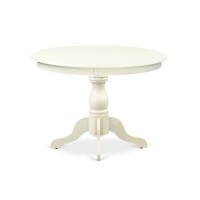 Hbt-Lwh-Tp East West Furniture Modern Dining Room Table With Linen White Color Table Top Surface And Asian Wood Dinette Table Pedestal Legs - Linen White Finish