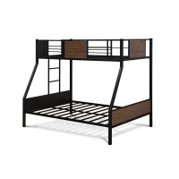 Full Twin Bunk Bed In Powder Coating Black Color