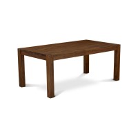 East West Furniture Lm7-0N-T Gorgeous Rectangular Small Dining Table With Antique Walnut Color Table Top Surface And Asian Wood Dinette Table Wooden Legs - Antique Walnut Finish