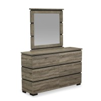 East West Furniture Savona Dresser And Mirror In Antique Gray Finish