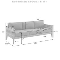 Prescott 2Pc Outdoor Wicker Sofa Set Taupe/Brown - Sofa & Coffee Table