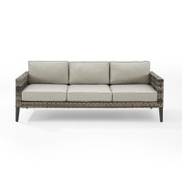 Prescott Outdoor Wicker Sofa Taupe/Brown