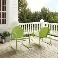Griffith 2Pc Outdoor Metal Rocking Chair Set Key Lime Gloss - 2 Rocking Chairs