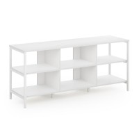 Furinno Camnus Modern Living Tv Stand For Tvs Up To 60 Inch, Solid White/White
