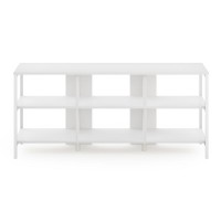 Furinno Camnus Modern Living Tv Stand For Tvs Up To 60 Inch, Solid White/White