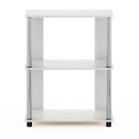 Furinno Jaya Simple Design Bookcase, White Oak/Chrome