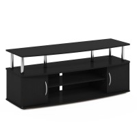 Furinno Jaya Large Entertainment Center Hold Up To 55-In Tv, Americano, Stainless Steel Tubes