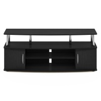 Furinno Jaya Large Entertainment Center Hold Up To 55-In Tv, Americano, Stainless Steel Tubes