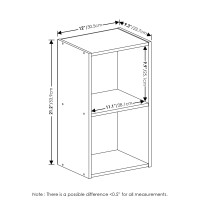Furinno Luder Bookcase / Book / Storage, 2-Tier Cube, French Oak