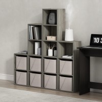 Furinno Luder Bookcase / Book / Storage, 2-Tier Cube, French Oak