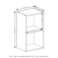 Furinno Pasir 2-Tier Open Shelf Bookcase, White