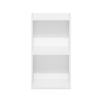 Furinno Pasir 2-Tier Open Shelf Bookcase, White