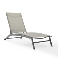 Weaver Outdoor Sling Chaise Lounge Light Gray/Matte Black