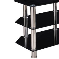 Better Home Products Bruckner Tempered Glass Tv Stand For 40-Inch Tv In Black