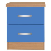 Better Home Products Cindy Faux Wood 2 Drawer Nightstand In Blue