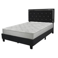 Better Home Products Monica Velvet Upholstered Queen Platform Bed In Black