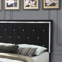 Better Home Products Monica Velvet Upholstered Queen Platform Bed In Black