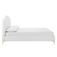 Olivia Queen Performance Velvet Platform Bed