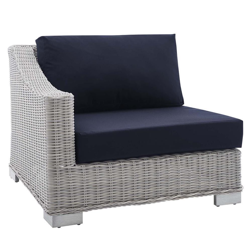 Conway Sunbrella Outdoor Patio Wicker Rattan Left-Arm Chair