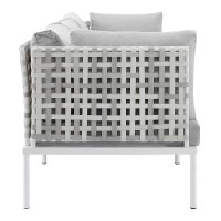 Harmony Sunbrella Basket Weave Outdoor Patio Aluminum Sofa