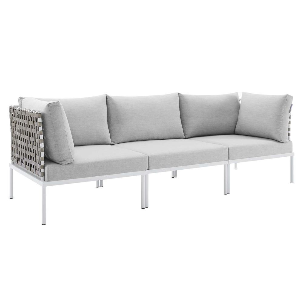 Harmony Sunbrella Basket Weave Outdoor Patio Aluminum Sofa