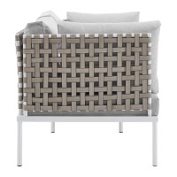 Harmony 4-Piece Sunbrella Basket Weave Outdoor Patio Aluminum Seating Set