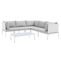 Harmony 6-Piece Sunbrella Outdoor Patio Aluminum Sectional Sofa Set