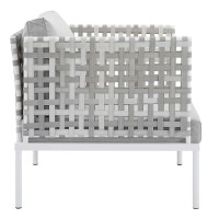 Harmony 6-Piece Sunbrella Basket Weave Outdoor Patio Aluminum Seating Set