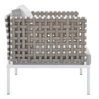 7-Piece Sunbrella Basket Weave Outdoor Patio Aluminum Sectional Sofa Set