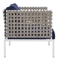 7-Piece Sunbrella Basket Weave Outdoor Patio Aluminum Sectional Sofa Set