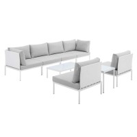 Harmony 8-Piece Sunbrella Outdoor Patio Aluminum Sectional Sofa Set