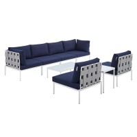 Harmony 8-Piece Sunbrella Outdoor Patio Aluminum Sectional Sofa Set