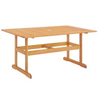 Hatteras 59 Rectangle Outdoor Patio Eucalyptus Wood Dining Table