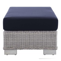 Conway Sunbrella Outdoor Patio Wicker Rattan Ottoman