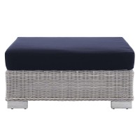 Conway Sunbrella Outdoor Patio Wicker Rattan Ottoman