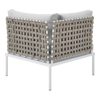 Harmony Sunbrella Basket Weave Outdoor Patio Aluminum Corner Chair