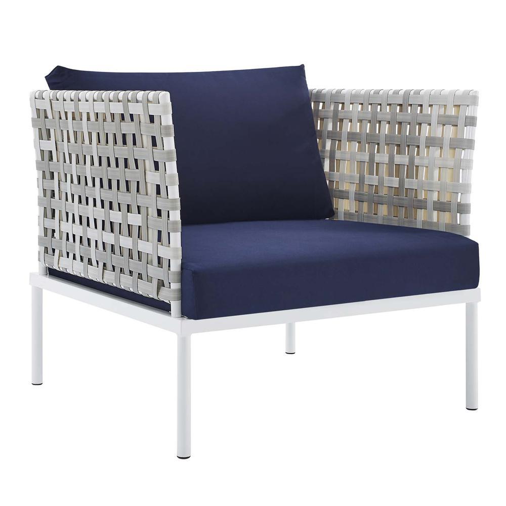 Harmony Sunbrella Basket Weave Outdoor Patio Aluminum Armchair