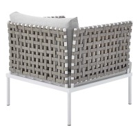 Harmony Sunbrella Basket Weave Outdoor Patio Aluminum Armchair